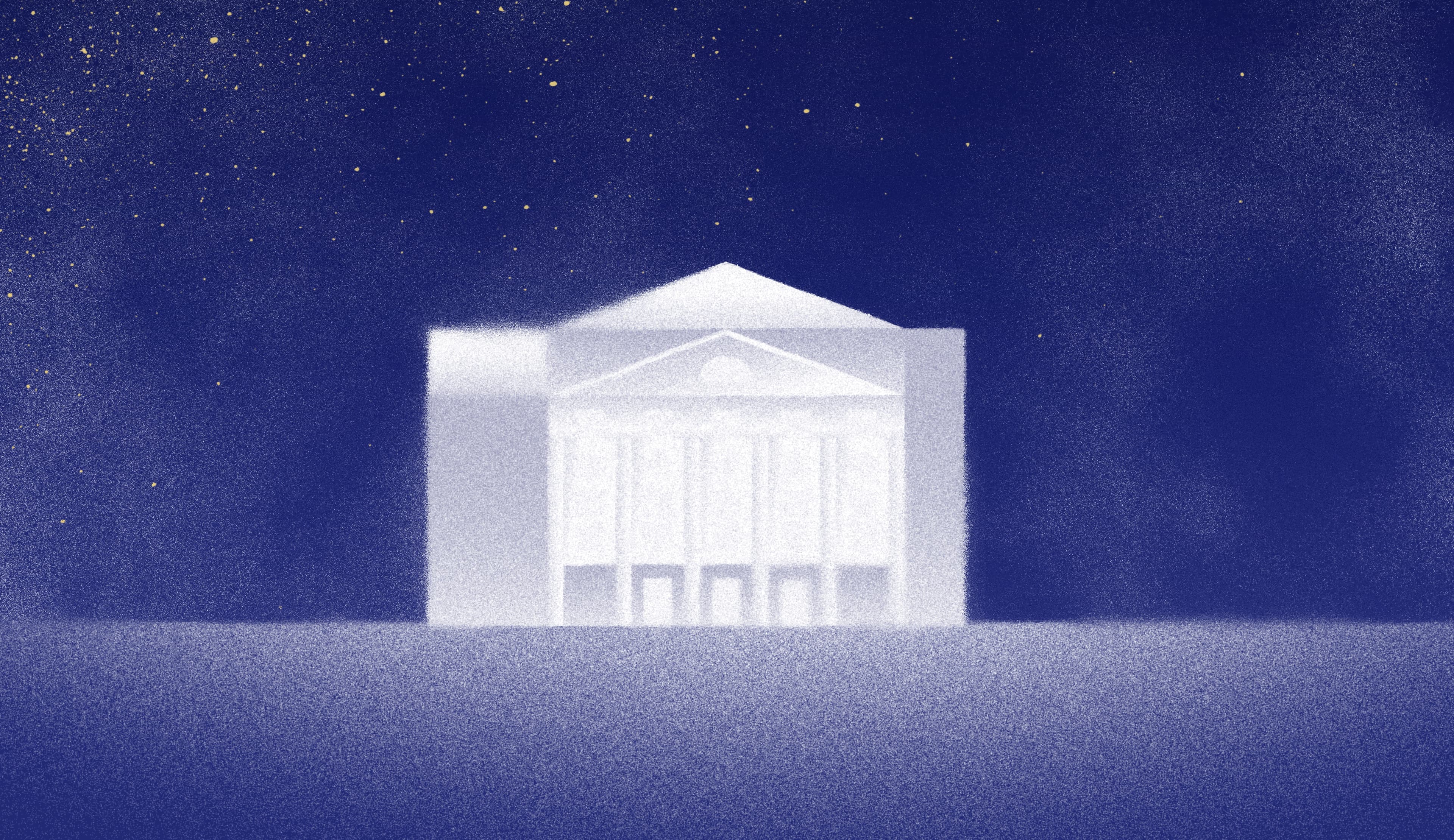 Silhouette des Luzerner Theaters im Schnee